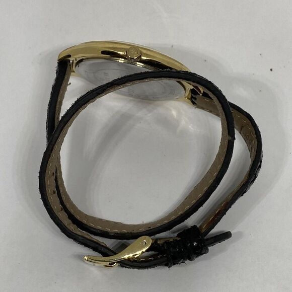 Michael Kors MK2315 Women Black Leather Analog Champagne Dial Quartz Watch XR514 - Picture 11 of 12